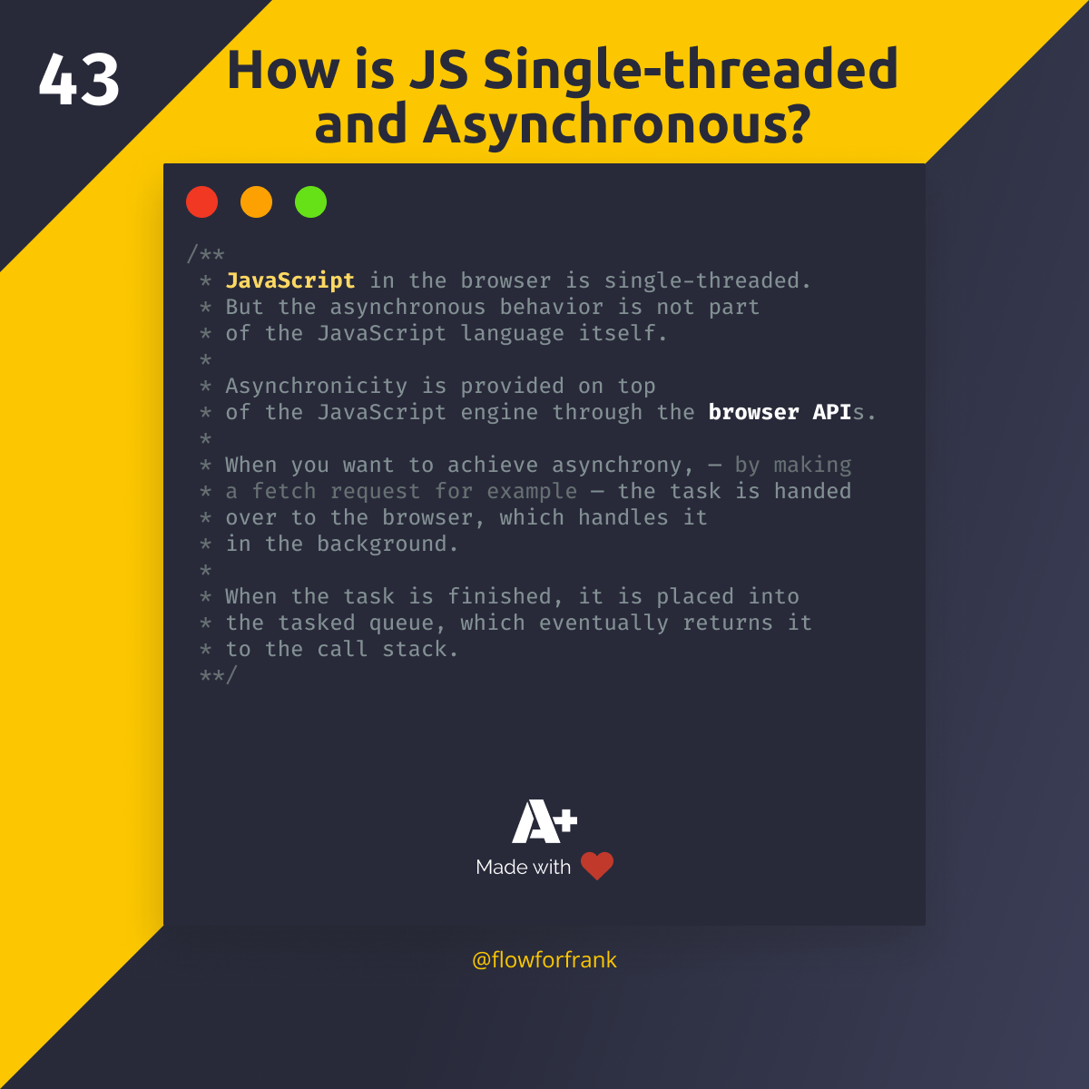 How is JavaScript single-threaded and asynchronous?