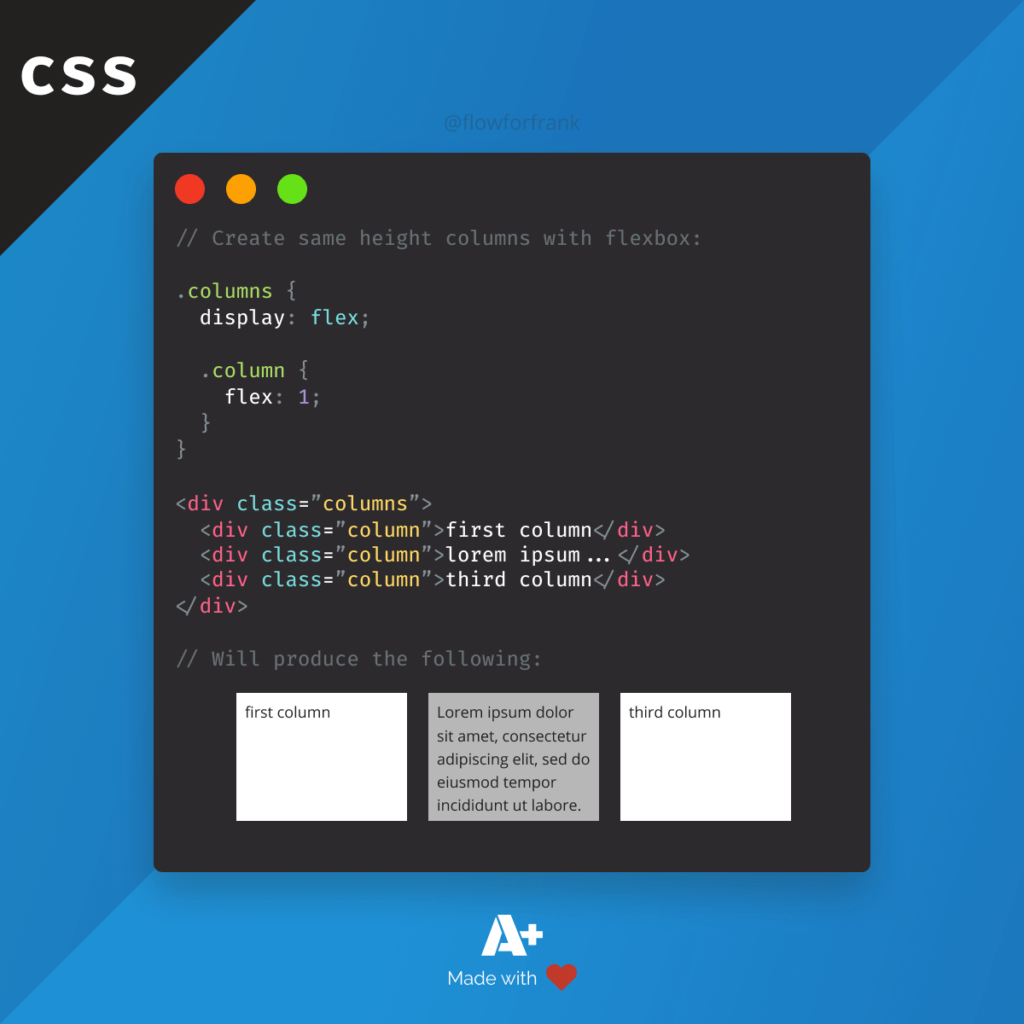 How To Create Equal Height Columns With Flexbox