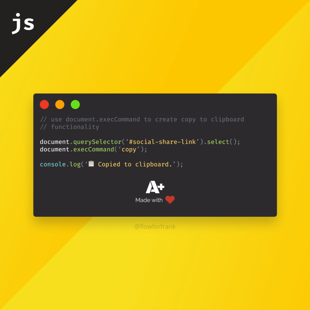 How to Copy to Clipboard in JavaScript