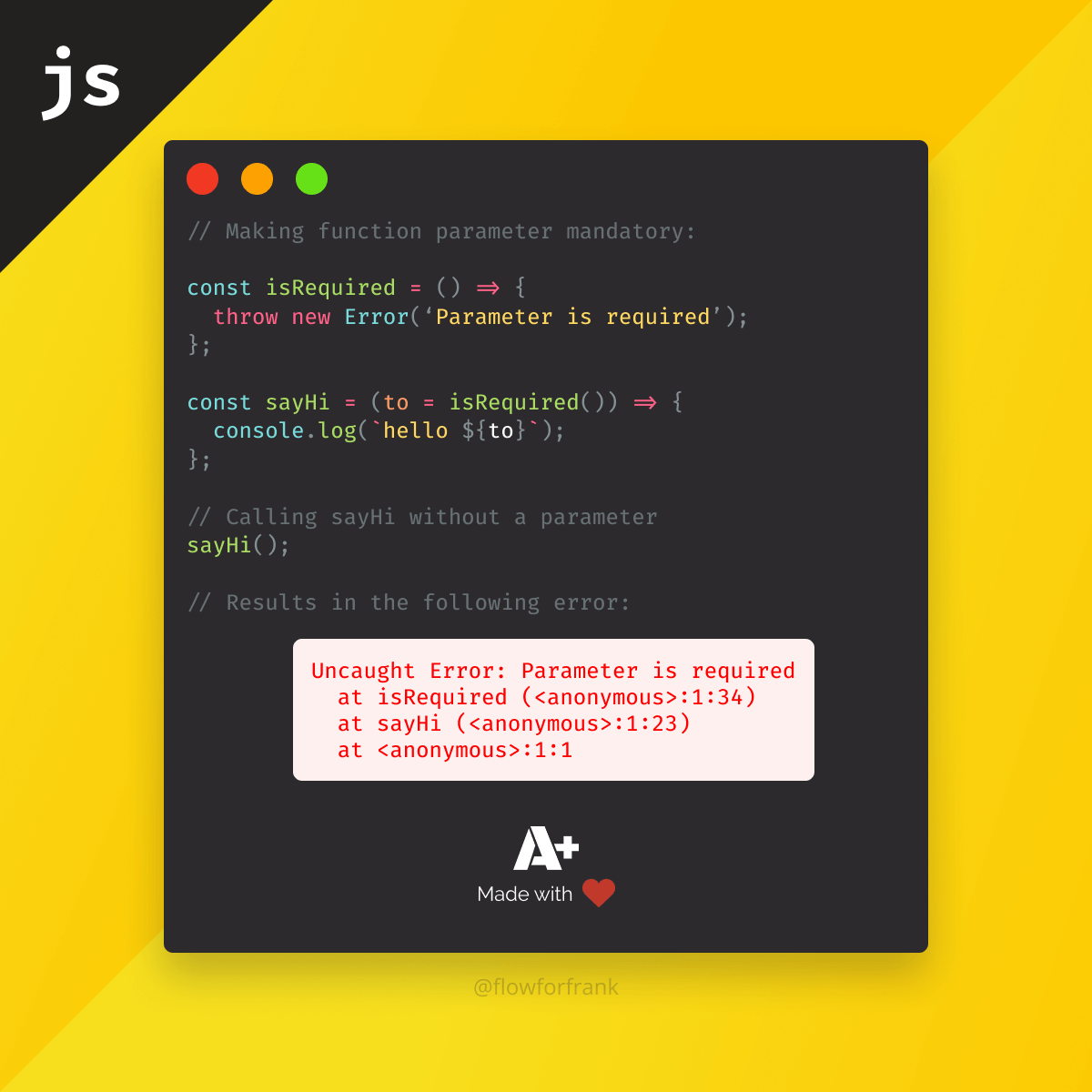How to Make Parameters Required in JavaScript