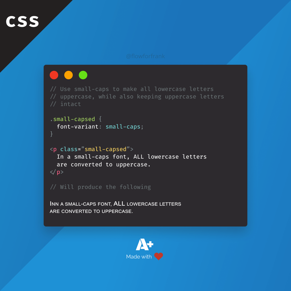 The small-caps Value in CSS