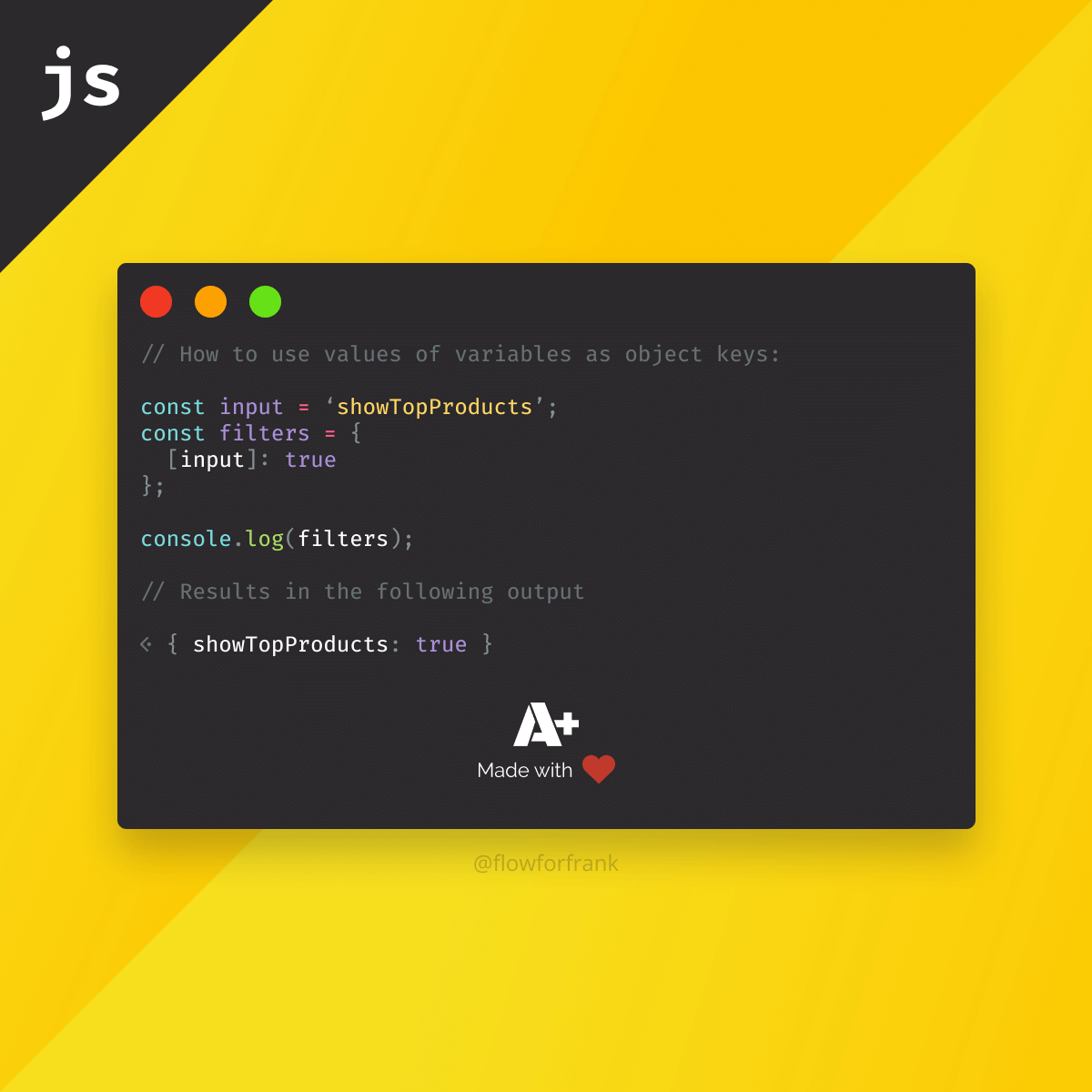 How to Set Object Keys by Variables in JavaScript