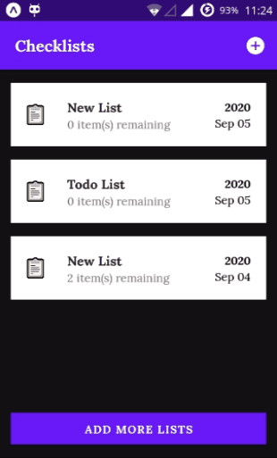 Removing checklists inside the app