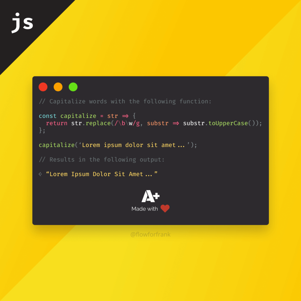 How to Capitalize Words in JavaScript