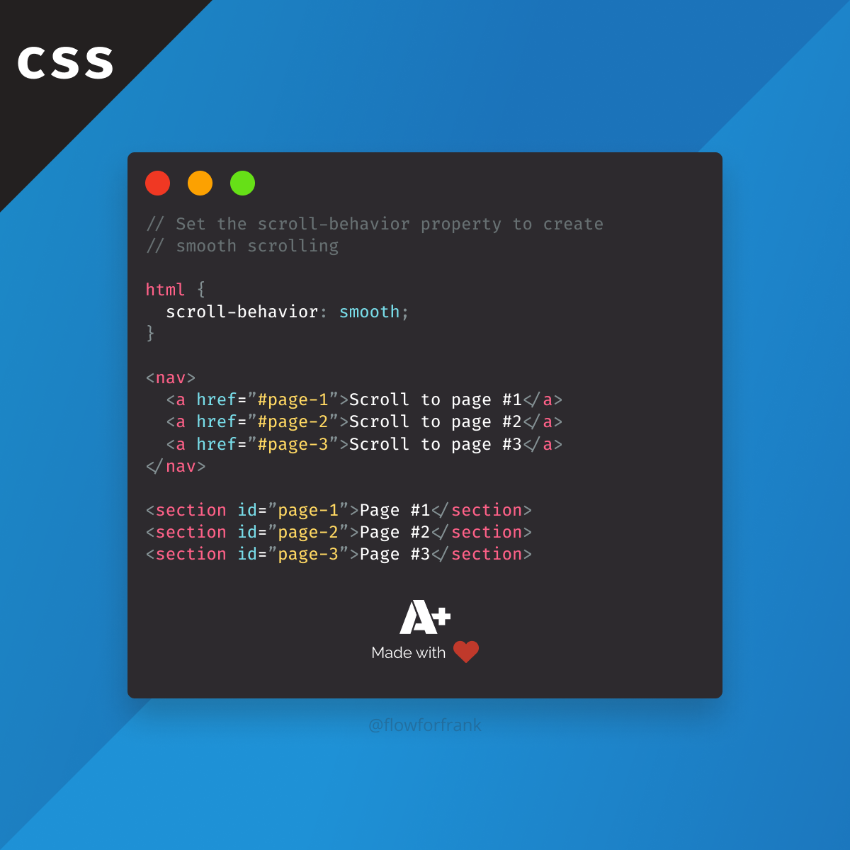 How to add smooth scrolling only with CSS