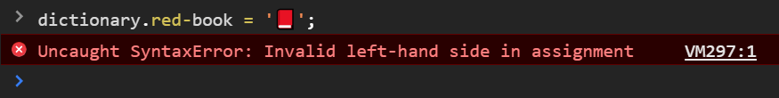 Invalid left-hand side assignment when we try to use dash with dot notation