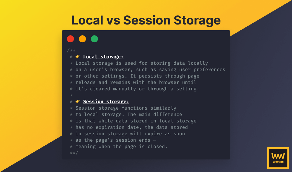 The Difference Between Local amd Session Storage