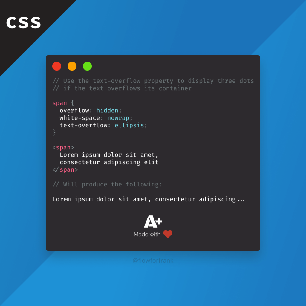 How to cut text with ellipsis in CSS