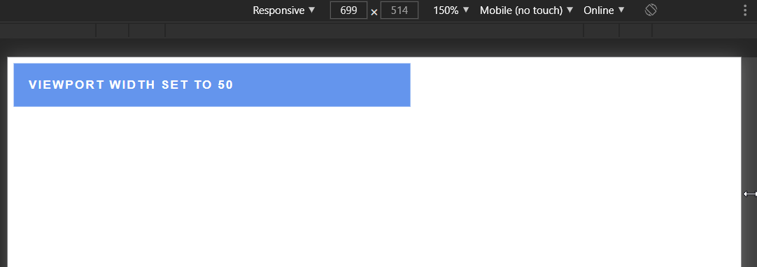 Viewport width set to 50
