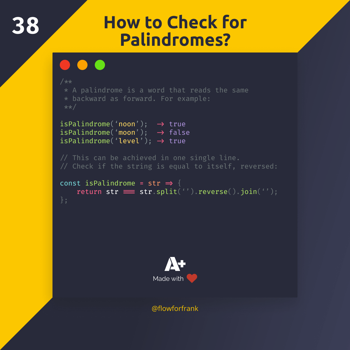 How to Check for Palindromes in JavaScript
