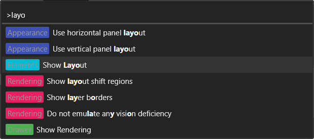 Show Layout panel in DevTools