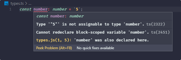 Trying to assign a string to a number type.