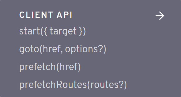 The Client API that Sapper provides