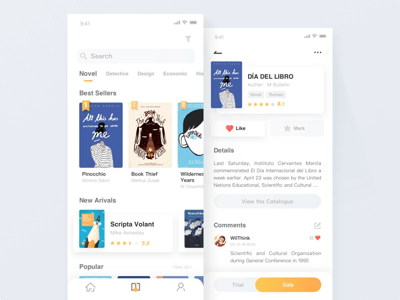 Book list app design