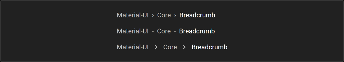 Breadcrumbs menu design