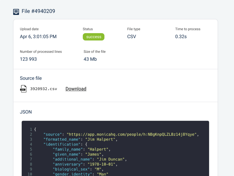 JSON to CSV converter design