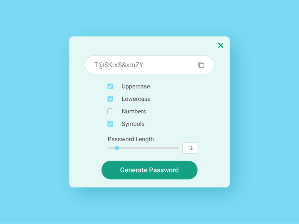 Password generator app design