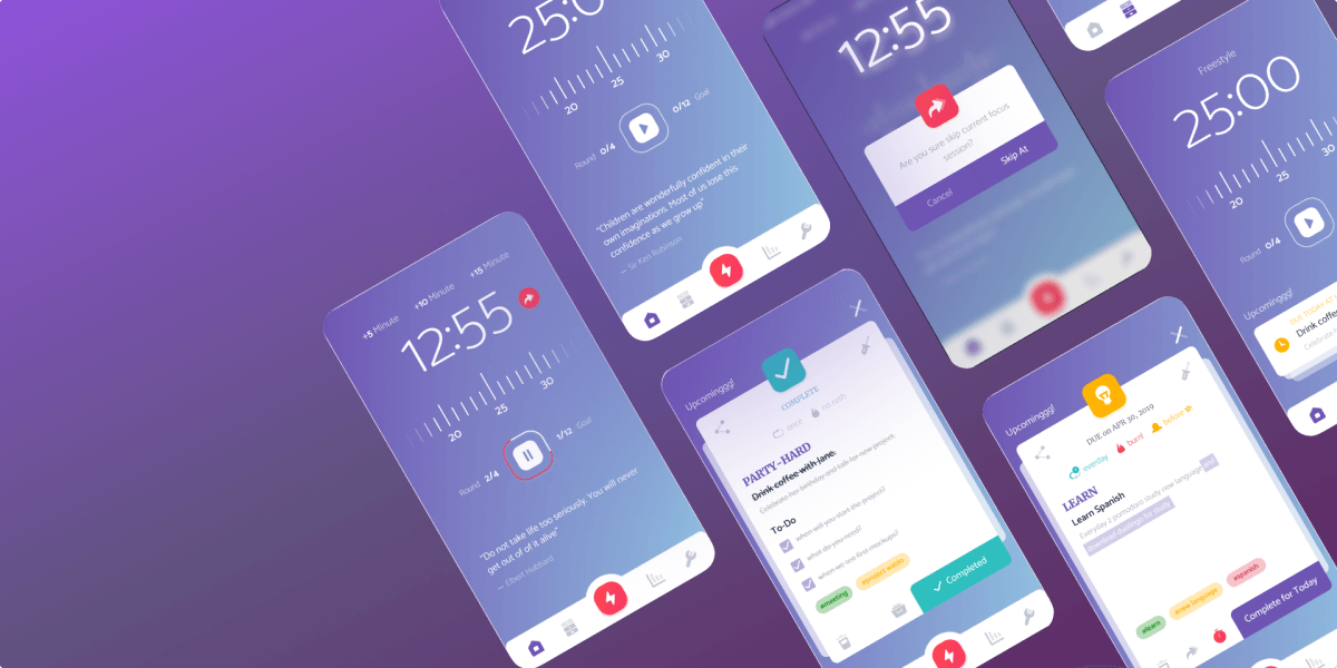 Pomodoro app design