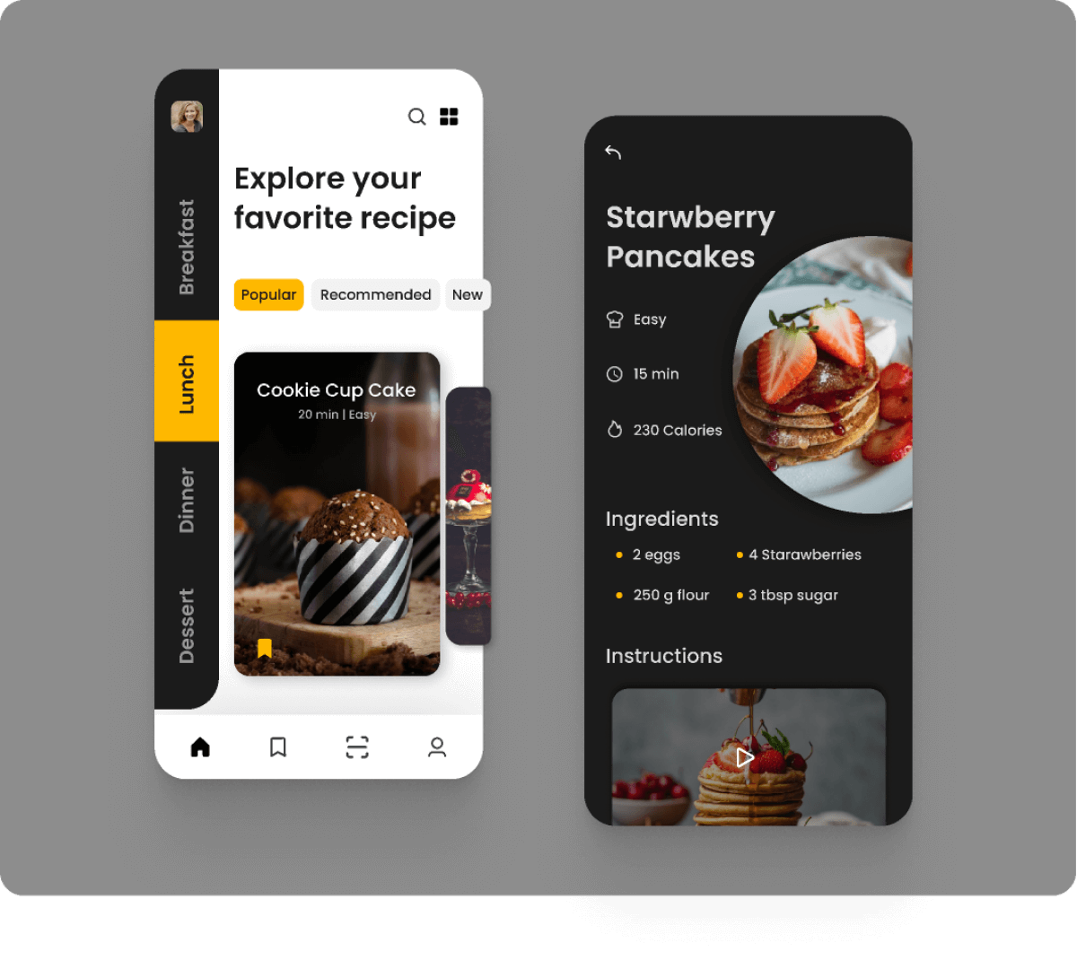 Recipe app design