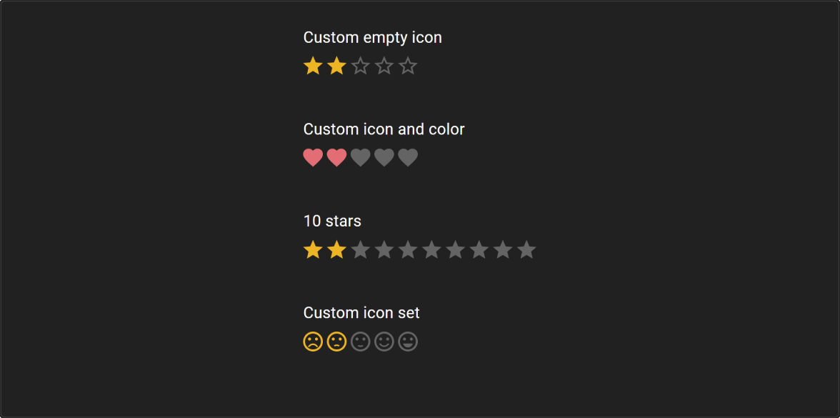 Star rating component design