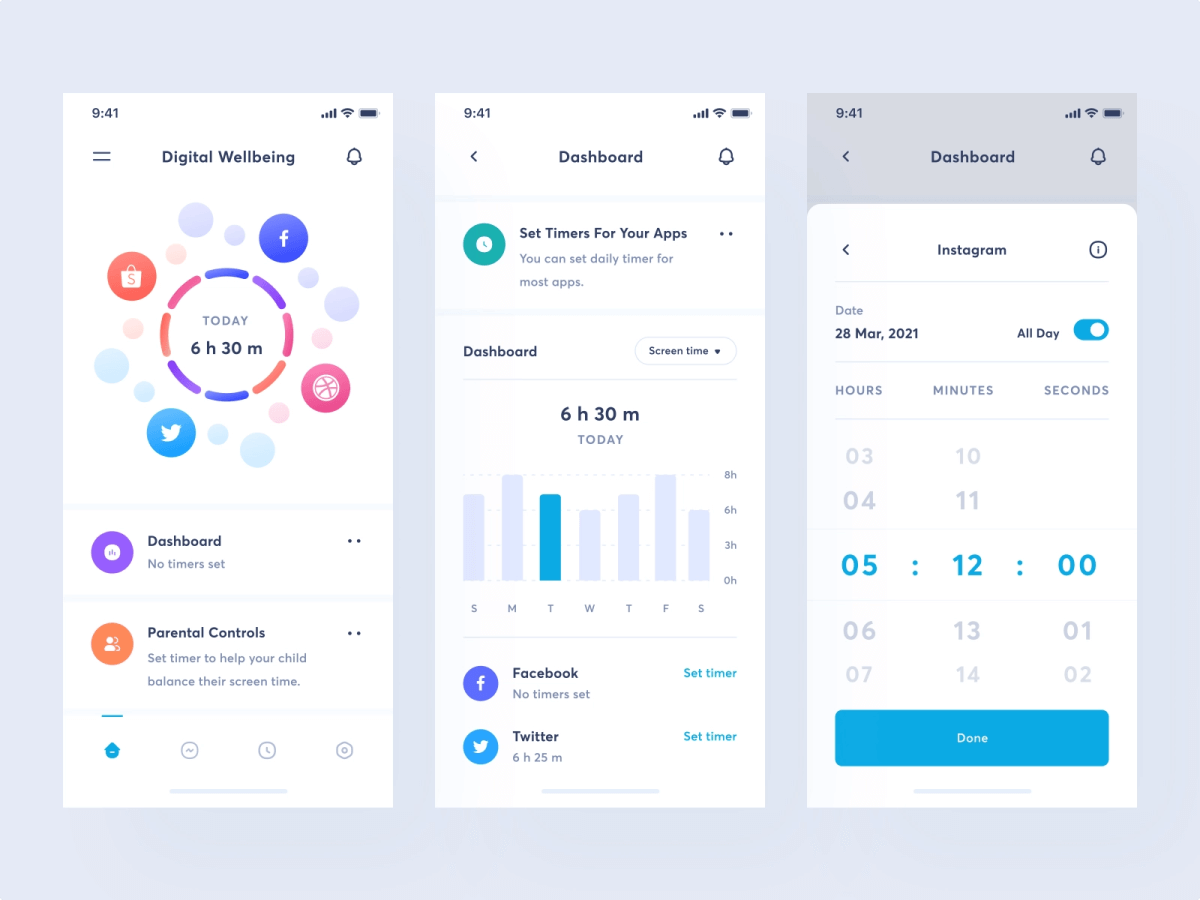 Time tracker app design