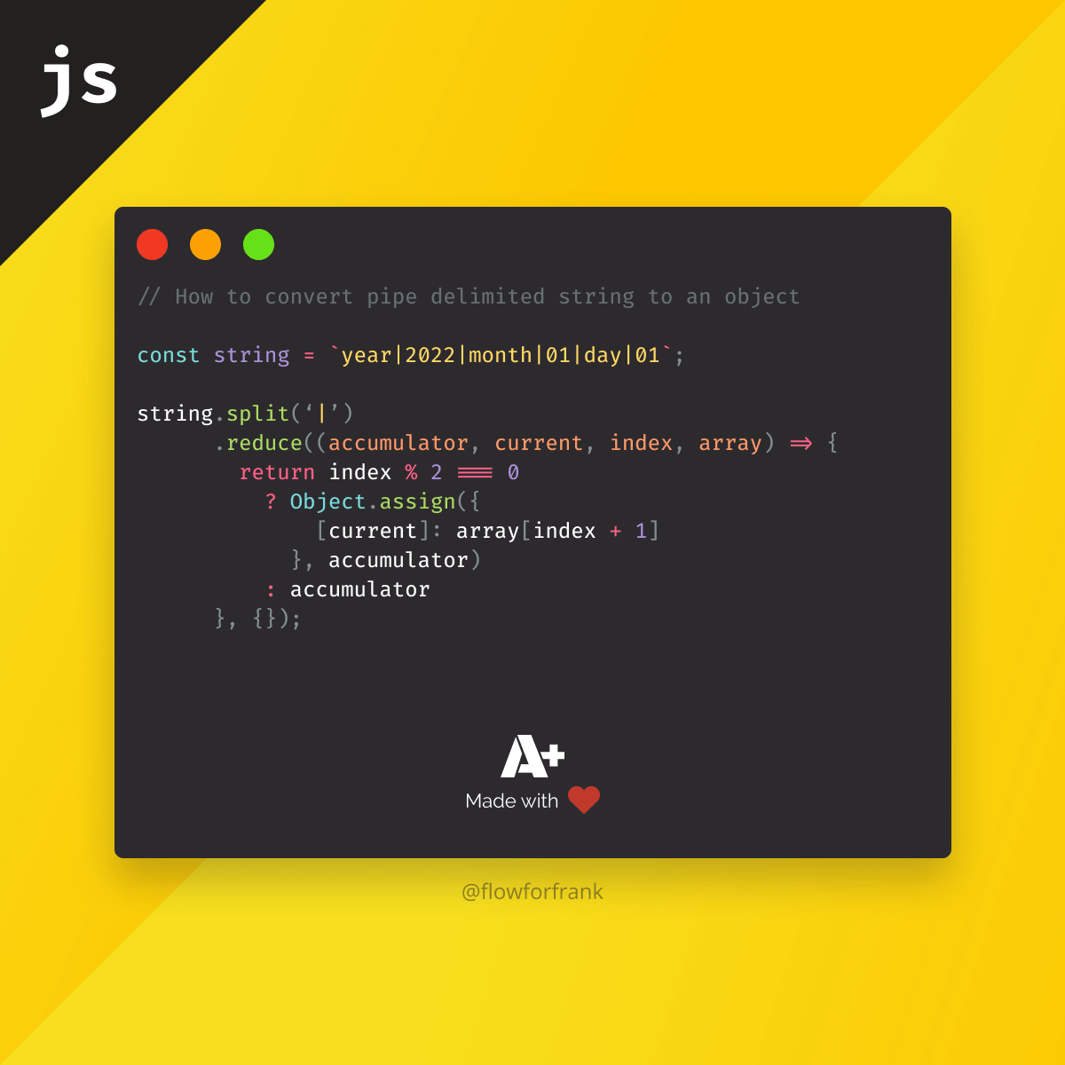 How to convert pipe delimited string to an object in JavaScript ...