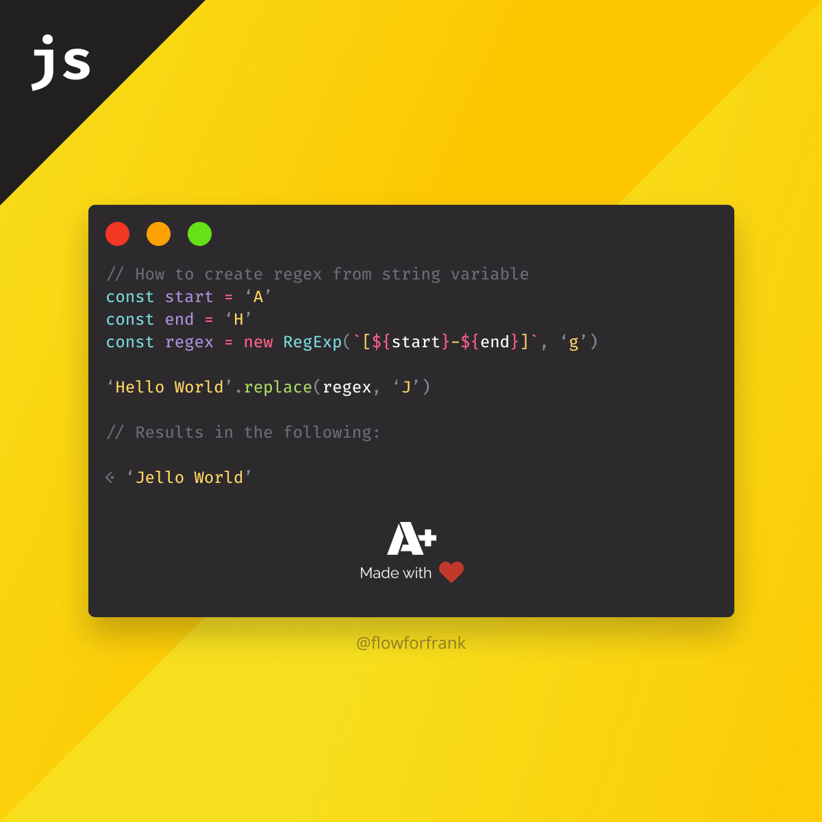 JavaScript Create Regex From String Variable Webtips