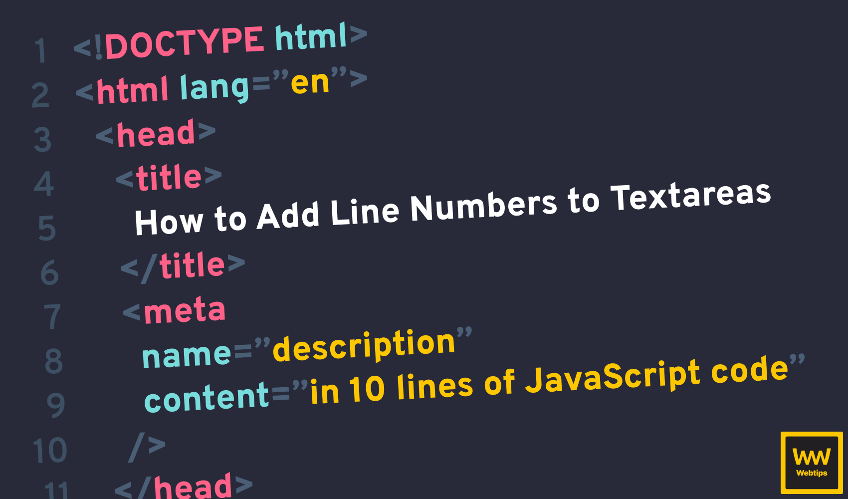 How to Quickly Add Line Numbers to HTML Textarea