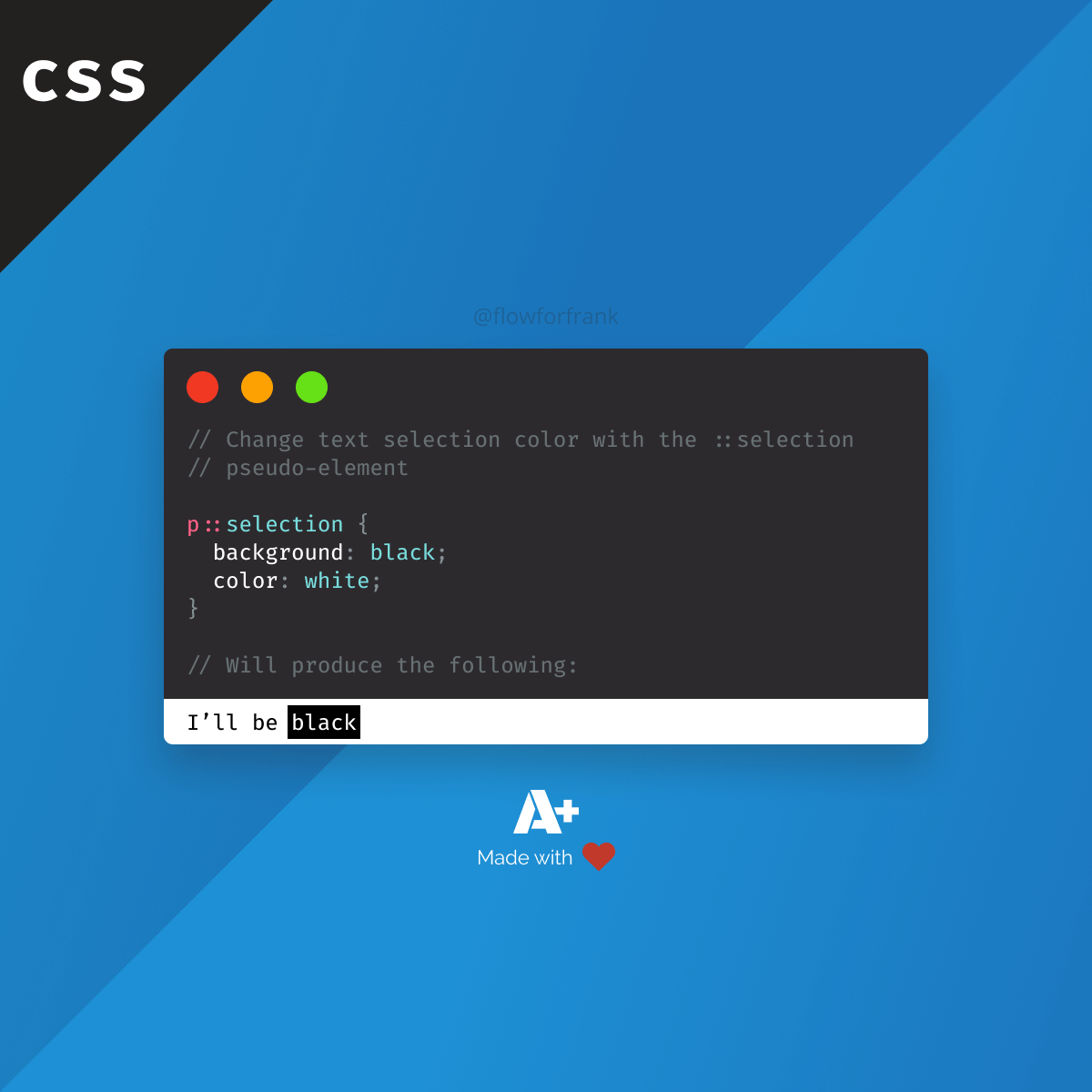 Change the Color of a Selected Text in CSS with One Rule