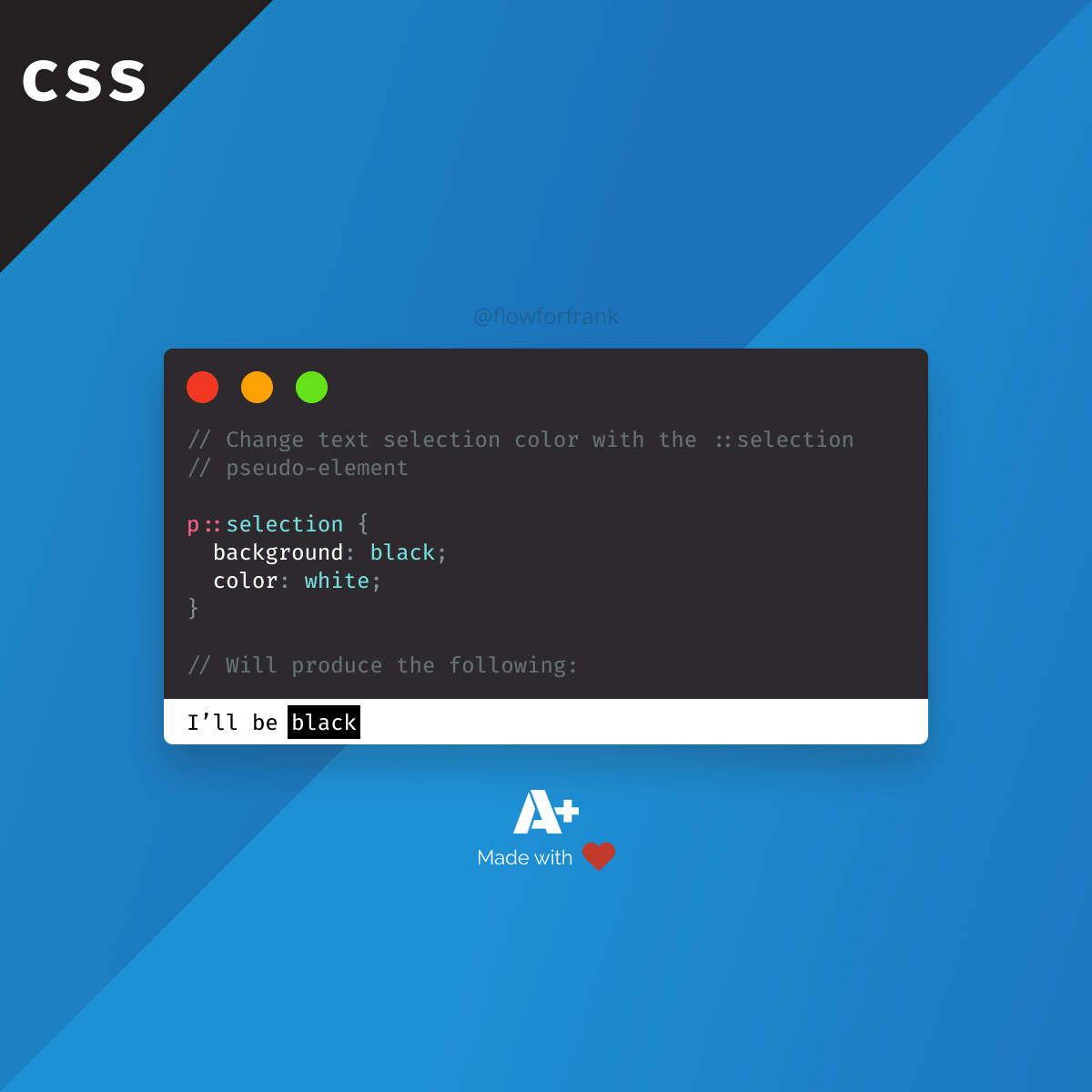 Change the Color of a Selected Text in CSS with One Rule - Webtips