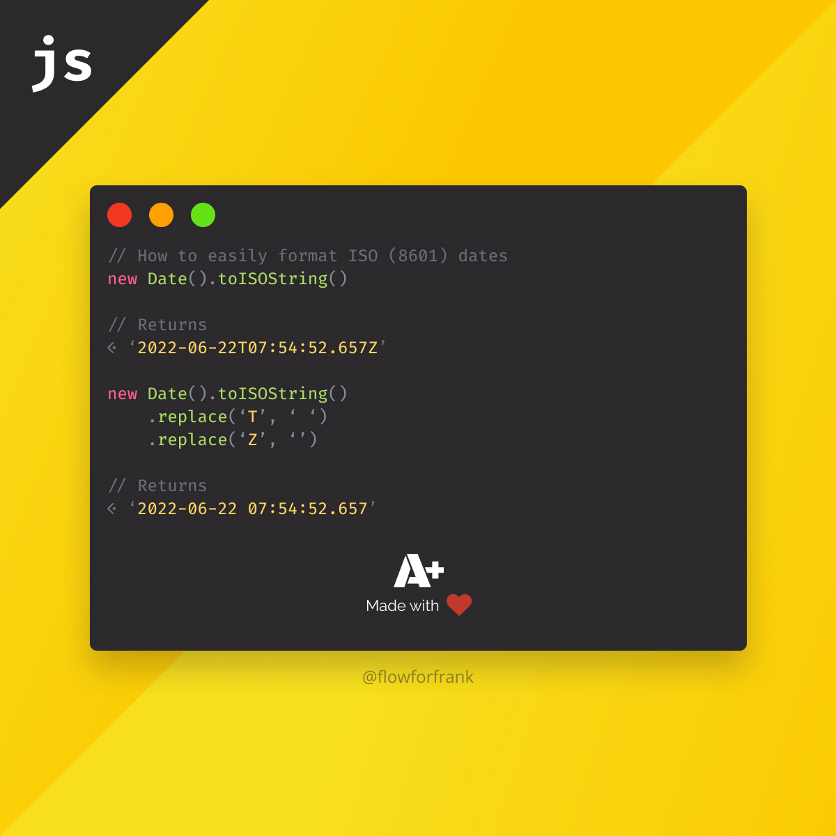 How to Remove T and Z from ISO Dates in JavaScript