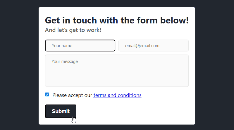 Errors during form validation