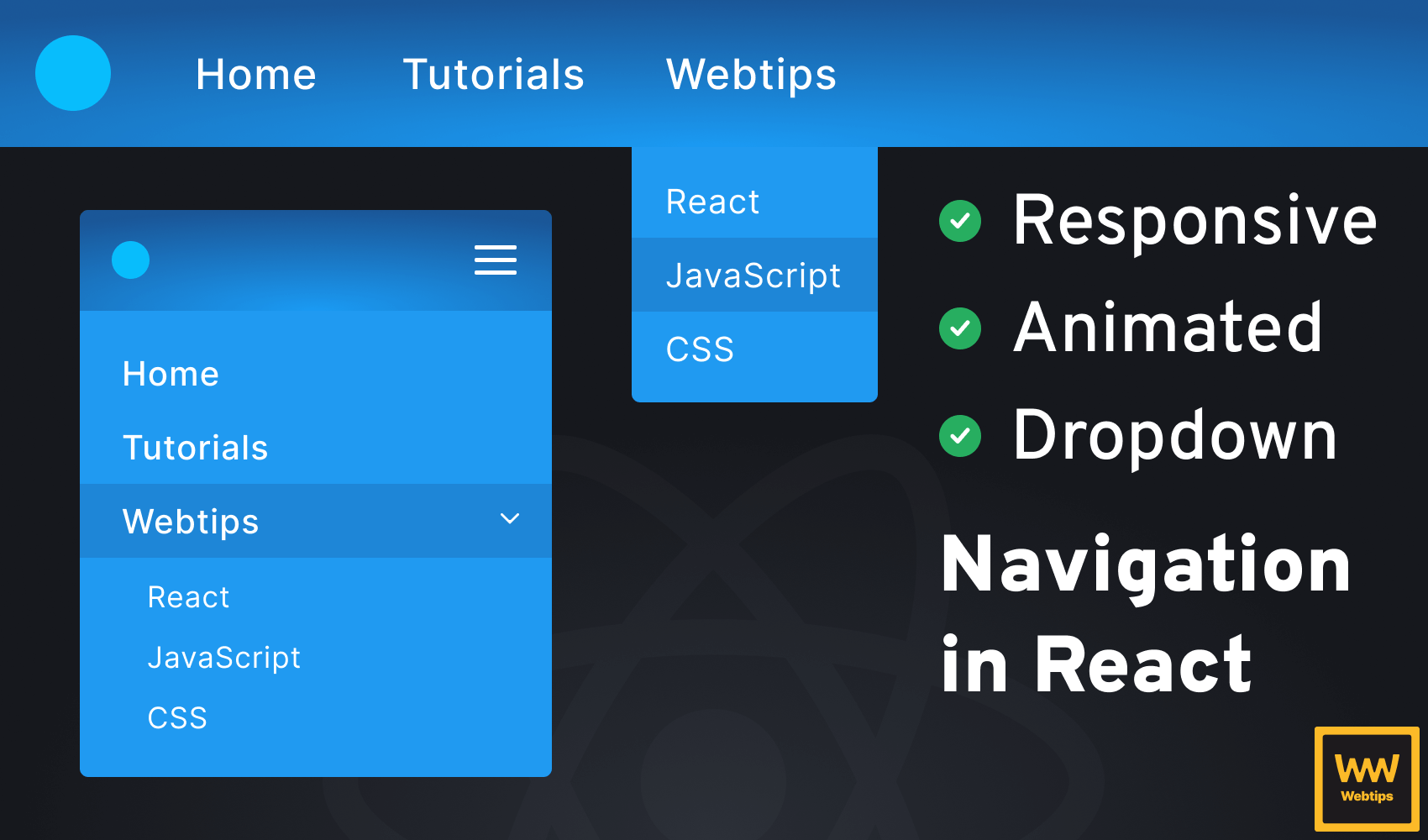 Dropdown menu created in React