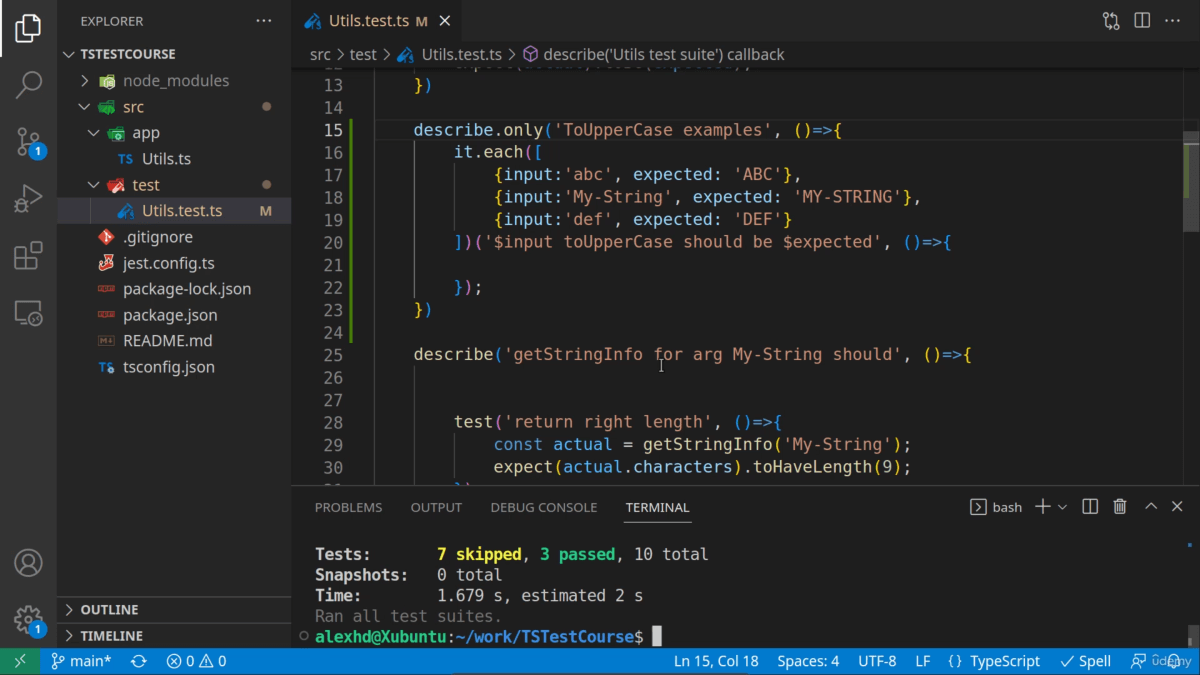 parameterized tests in Jest explained